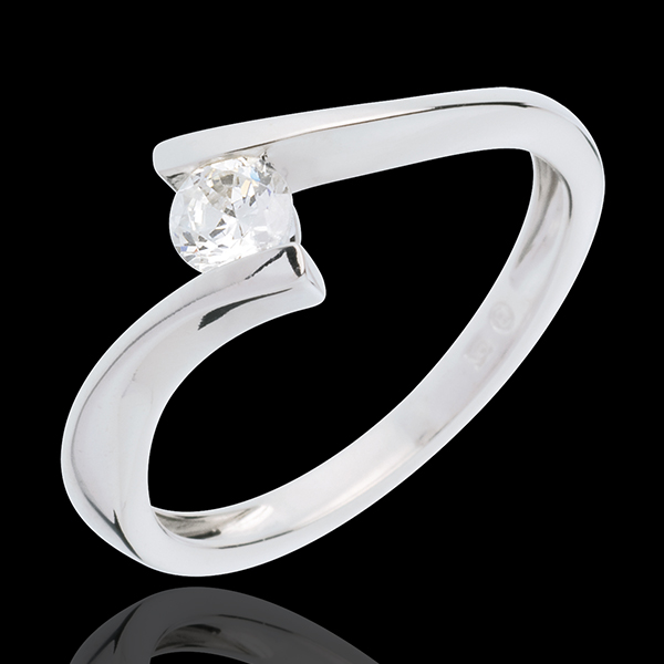 Solitario Nido Precioso - Apóstrofe - oro blanco 18 quilates - diamante 0.25 quilates