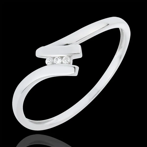 AnilloTrilogía Nido Precioso - Serena - oro blanco 18 quilates