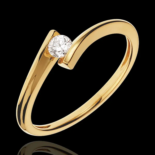 Anillo solitario Nido Precioso - Apóstrofe - oro amarillo 18 quilates - diamante 0.13 quilates