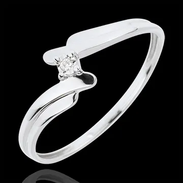 Solitario Nido Precioso - Cisne - oro blanco 18 quilates