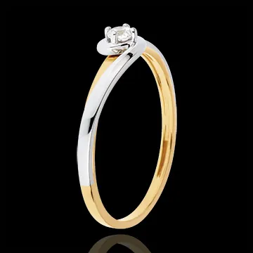Anillo Solitario Silly - oro blanco y oro amarillo 18 quilates