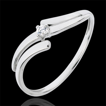 Solitario Nido Precioso - Evasión - oro blanco 18 quilates