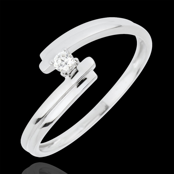 Solitario Nido Precioso - Amor Eterno - oro blanco 18 quilates