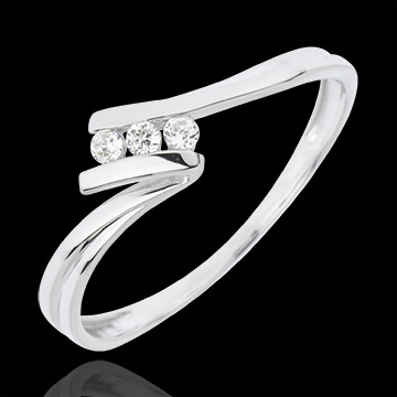 Anillo Triología Euforia - oro blanco 18 quilates 