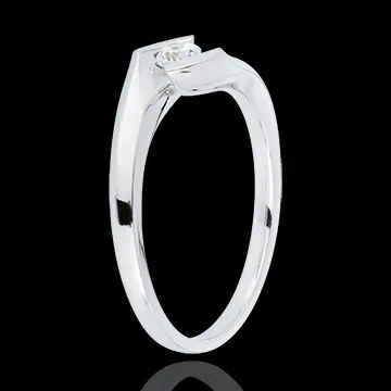 Anillo Solitario Tarde de Verano - oro blanco 9 quilates 