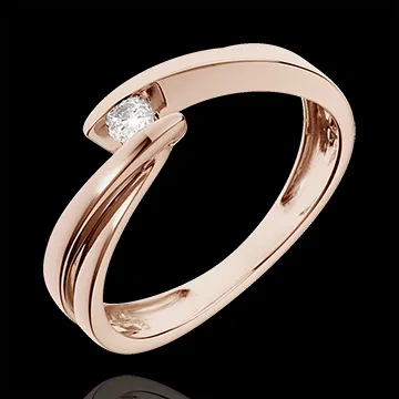 Anillo Solitario oro rosa 18 quilates - Ondina