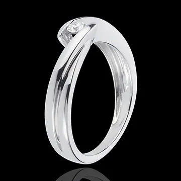 Solitario Nido Precioso - Ondina - oro blanco 18 quilates - 1 diamantes 0.11 quilates
