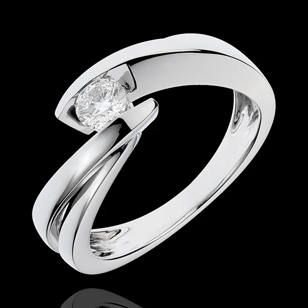 Solitario Nido Precioso - Ondina - oro blanco 18 quilates - 1 diamante quilates 0.27