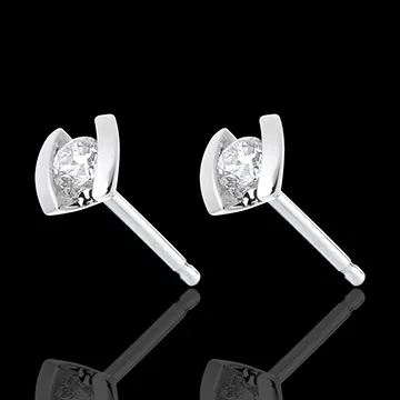 Pendientes Caldera - cortos - oro blanco 18 quilates y diamantes 