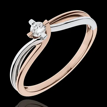 Anillo Nido Precioso - Clara - oro blanco y oro rosa 18 quilates - diamante 0.11 quilates