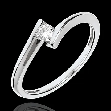 Solitario Nido Precioso - Eclipse Lunar - oro blanco 18 quilates