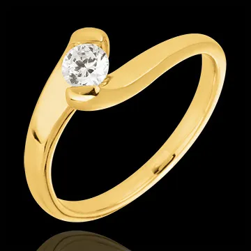 Anillo solitario Pasión Eterna - oro blanco 9 quilates