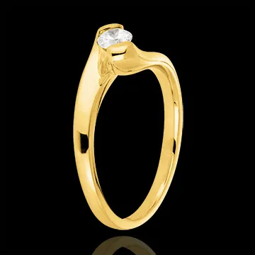Anillo solitario Pasión Eterna - oro blanco 9 quilates