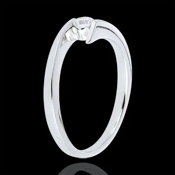 Anillo Solitario Princesa Estrella - oro blanco 18 quilates