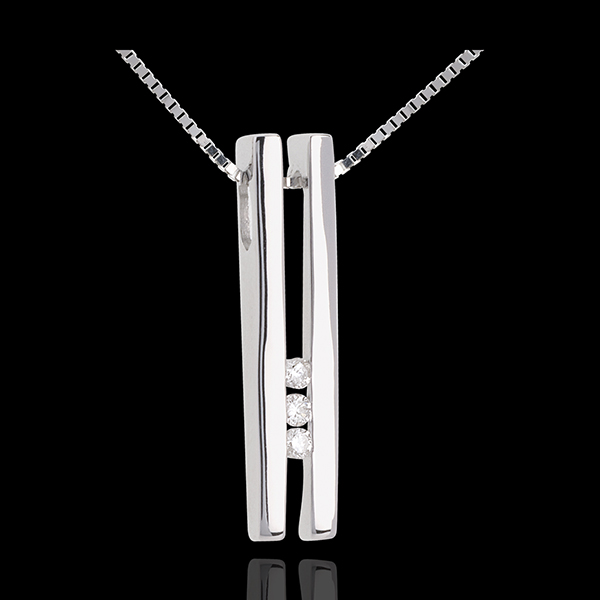 Collana Diapason Trilogy - Oro bianco - 18 carati - 3 Diamanti 