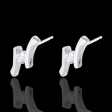 Orecchini Nido Prezioso - Apostrofo (TGM) - Oro bianco - 18 carati - Diamante - 0.31 carati 