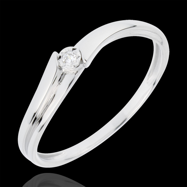 Anello Solitario Lucea - Oro bianco - 18 carati - 1 Diamante