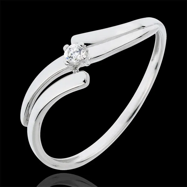 Solitario Nido Prezioso - Evasione- Oro bianco - 18 carati - Diamante 