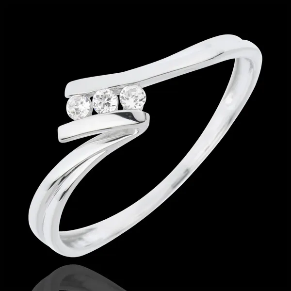 Anello Trilogy Euforia - Oro bianco - 18 carati - 3 Diamanti