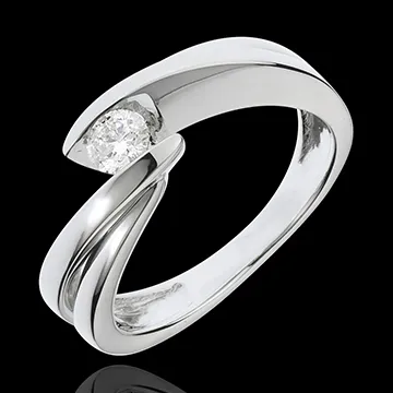 Solitario Nido Prezioso - Ondina - Oro bianco - 18 carati - Diamante: 0.21 carati