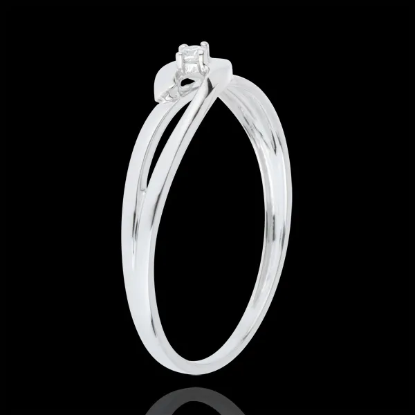 Solitario Nido Prezioso - Unione Bianca - Oro bianco - 18 carati - Diamante