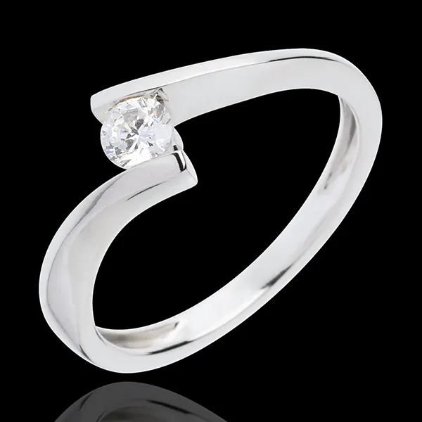 Solitario Nido Prezioso - Apostrofo - Oro bianco - 18 carati - Diamante - 0.2 carati