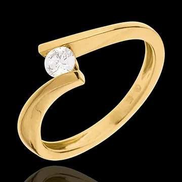 Solitario Nido Prezioso - Apostrofo - Oro giallo - 18 carati - Diamante 