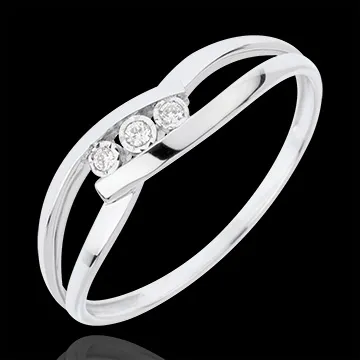 Anello Trilogy Nido Prezioso - Bacio D'Amore - Oro bianco - 18 carati - Diamanti