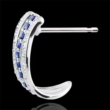 Kolczyki Onda w kształcie koła - złoto białe 9-karatowe