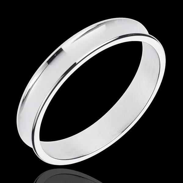 Obrączka Dandys z białego złota 18-karatowego