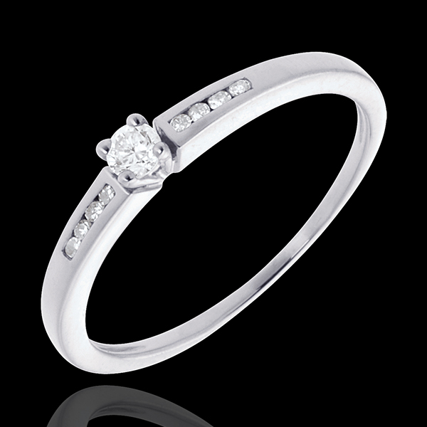 Octave Side Stone Ring white gold - 9 diamonds