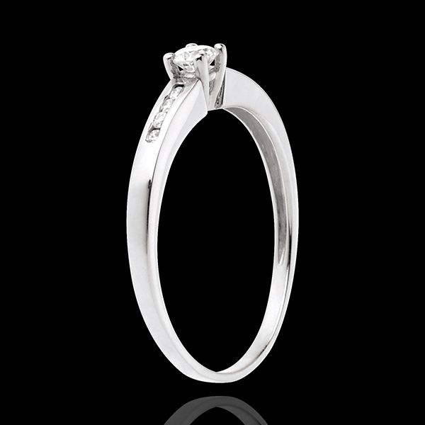 Octave Solitaire ring white gold - 0.27 carat - 9diamonds