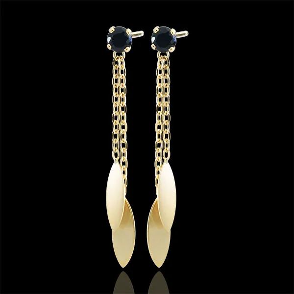 Boucles d'oreilles Sakari - saphirs - or jaune 9 carats