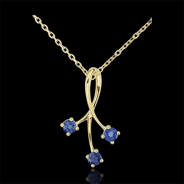 Pendentif Étincelles or jaune 9 carats - saphirs