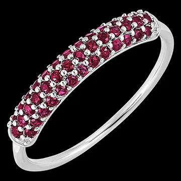 Bague Oiseau de Paradis - rubis - or blanc 18 carats