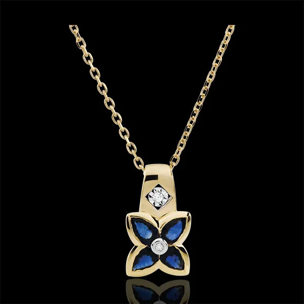 Collier Belle étoile - saphirs - or jaune 9 carats