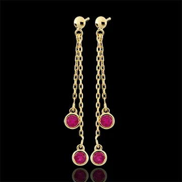 Boucles d'oreilles pendantes Ortega - or jaune 9 carats