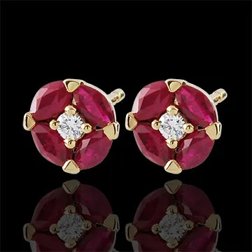 Boucles d'oreilles Coquelicots - or jaune 9 carats