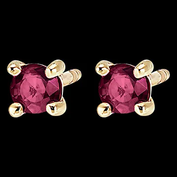 Collier Oiseau de Paradis - Solitaire rubis - or jaune 18 carats