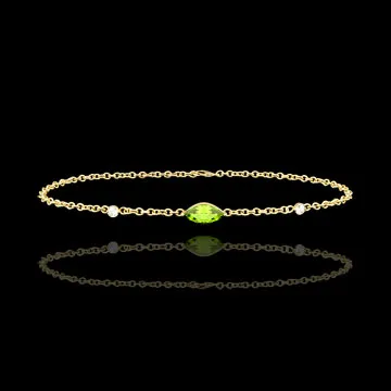 Bracelet Regard d'Orient - péridot et diamants - or jaune 9 carats