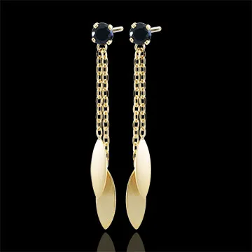 Boucles d'oreilles Sakari - saphirs - or jaune 9 carats