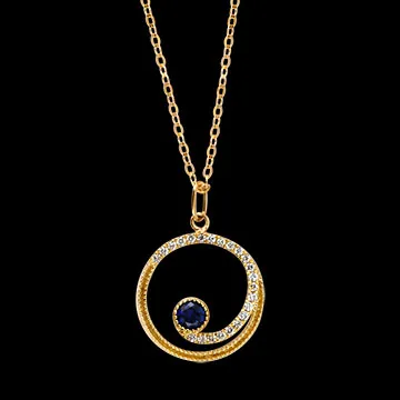 Serenna Necklace – 9ct Yellow Gold, Sapphire and Lab-Grown Diamonds