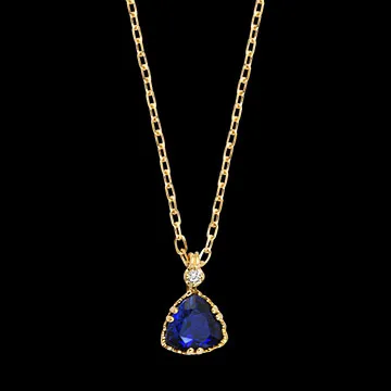 Collier Zéphyria – Or jaune 9 carats, saphir et diamant synthétiques