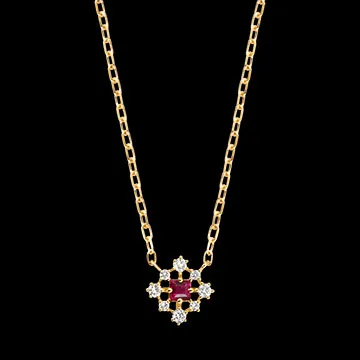 Rubisca Necklace – 9ct Yellow Gold, Ruby and Lab-Grown Diamonds