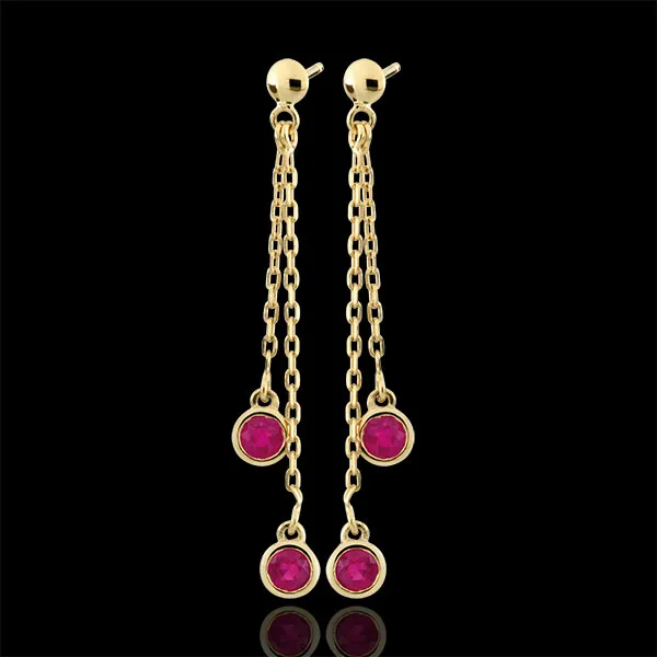 Boucles d'oreilles pendantes Ortega - or jaune 9 carats