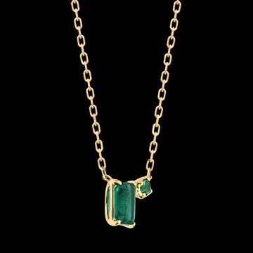 Collier Liora – Or jaune 9 carats, émeraudes synthétiques