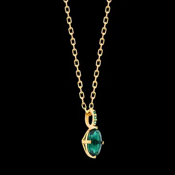 Emeralda Necklace – 9ct Yellow Gold and Synthetic Emeralds