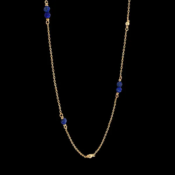 Collier Marine – Or jaune 9 carats et lapis-lazuli