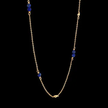 Marine Necklace – 9k Yellow Gold and Lapis Lazuli