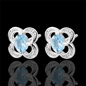 Boucles d'oreilles Mini Flora - topaze - or blanc 9 carats